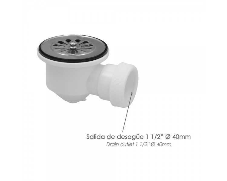 Valvula Plato Ducha 1 1/2" Salida Ø 40Mm Sifónica