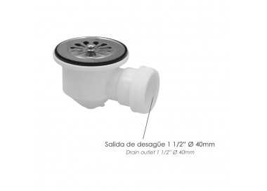 Valvula Plato Ducha 1 1/2" Salida Ø 40Mm Sifónica