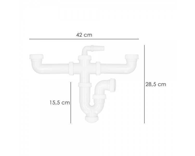 Sifon Doble Con Doble Evacuacion 1 1/2" Ø 40mm