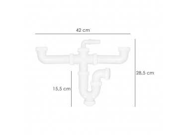 Sifon Doble Con Doble Evacuacion 1 1/2" Ø 40mm