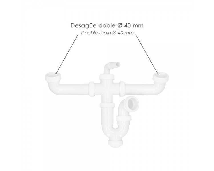 Sifon Doble Con Doble Evacuacion 1 1/2" Ø 40mm