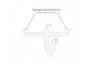 Sifon Doble Con Doble Evacuacion 1 1/2" Ø 40mm