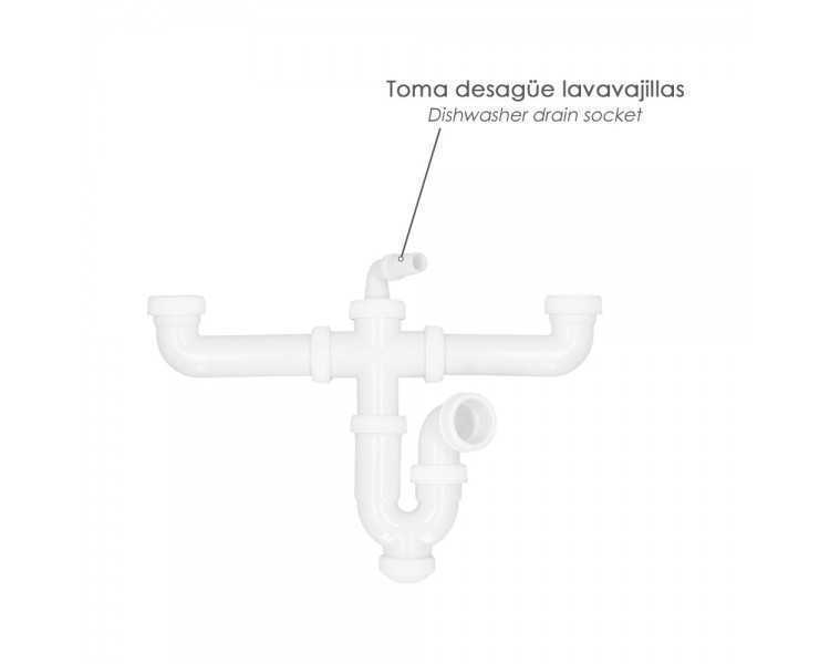 Sifon Doble Con Doble Evacuacion 1 1/2" Ø 40mm