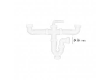 Sifon Doble Con Doble Evacuacion 1 1/2" Ø 40mm