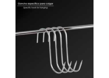 Gancho Carnicero Inoxidable Nº 5 de 180 x 5 mm.