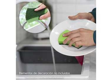 Estropajo Verde Con Esponja. Pack 3 Unidades.
