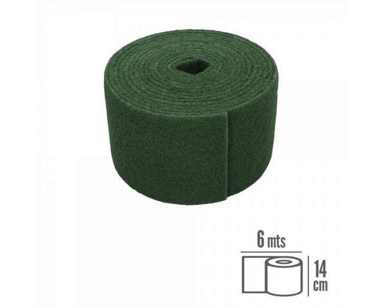 Estropajo Fibra Verde Profesional. Rollo De 14 Cm x 6 Mt.