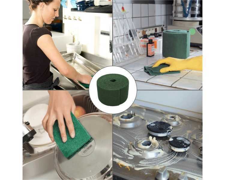 Estropajo Fibra Verde Profesional. Rollo De 14 Cm x 6 Mt.