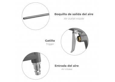 Pistola Soplado Con Canula Adaptador Rapido