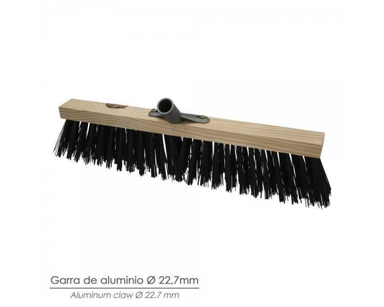 Cepillo Barrendero Industrial Fibra Gruesa Polipropileno. Soporte Madera 50 cm. Garra Aluminio. (Sin Mango)