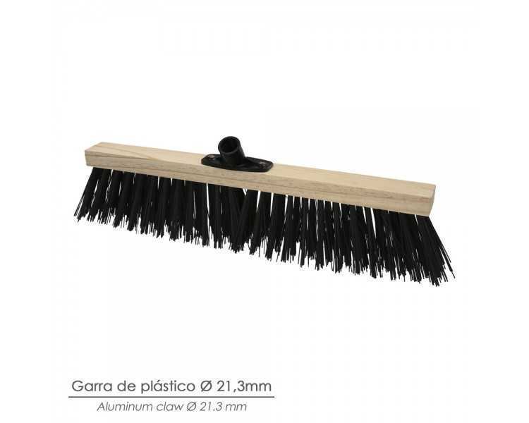 Cepillo Barrendero Industrial Fibra Gruesa Polipropileno. Soporte Madera 50 cm. Garra Plástico. (Sin Mango)