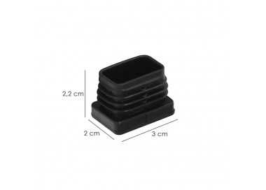 Contera Plástico Rectangular Interior. Color Negro 30x20 mm Bolsa 200 Unidades.