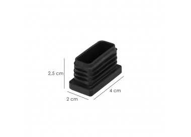 Contera Plástico Rectangular Interior. Color Negro 40x20 mm Bolsa 200 Unidades.