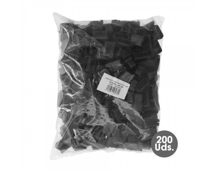 Contera Plástico Rectangular Interior. Color Negro 40x20 mm Bolsa 200 Unidades.