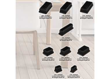 Contera Plástico Rectangular Interior. Color Negro 40x20 mm Bolsa 200 Unidades.