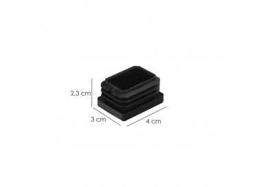 Contera Plástico Rectangular Interior. Color Negro 40x30 mm Bolsa 200 Unidades.