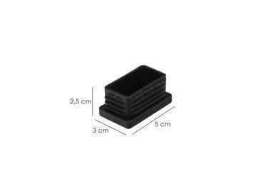 Contera Plástico Rectangular Interior. Color Negro 50x30 mm Bolsa 100 Unidades.