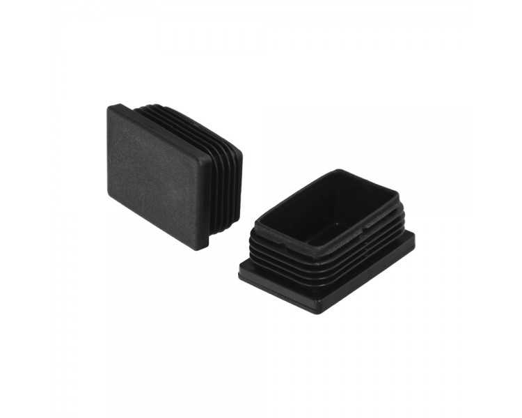 Contera Plástico Rectangular Interior. Color Negro 60x40 mm Bolsa 100 Unidades.