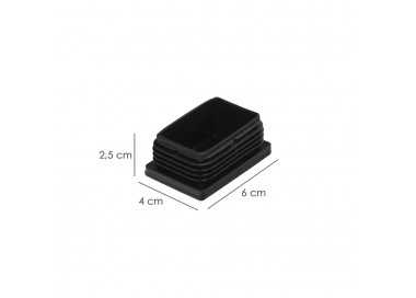 Contera Plástico Rectangular Interior. Color Negro 60x40 mm Bolsa 100 Unidades.