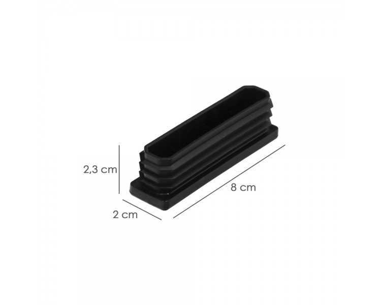 Contera Plástico Rectangular Interior. Color Negro 80x20 mm Bolsa 100 Unidades.