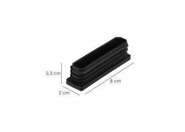 Contera Plástico Rectangular Interior. Color Negro 80x20 mm Bolsa 100 Unidades.