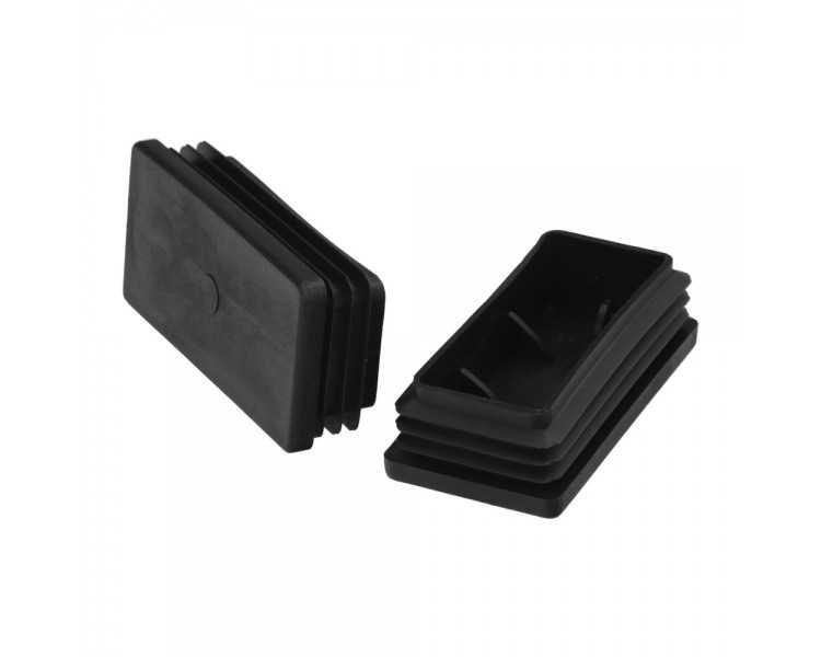 Contera Plástico Rectangular Interior. Color Negro 80x40 mm Bolsa 100 Unidades.