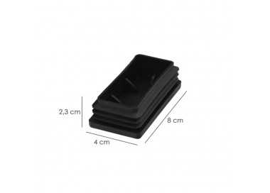 Contera Plástico Rectangular Interior. Color Negro 80x40 mm Bolsa 100 Unidades.