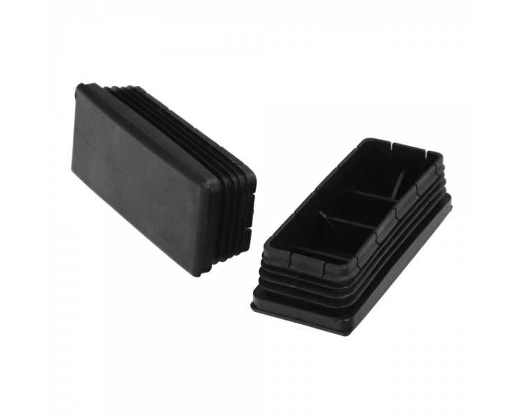Contera Plástico Rectangular Interior. Color Negro 100x40 mm Bolsa 25 Unidades.