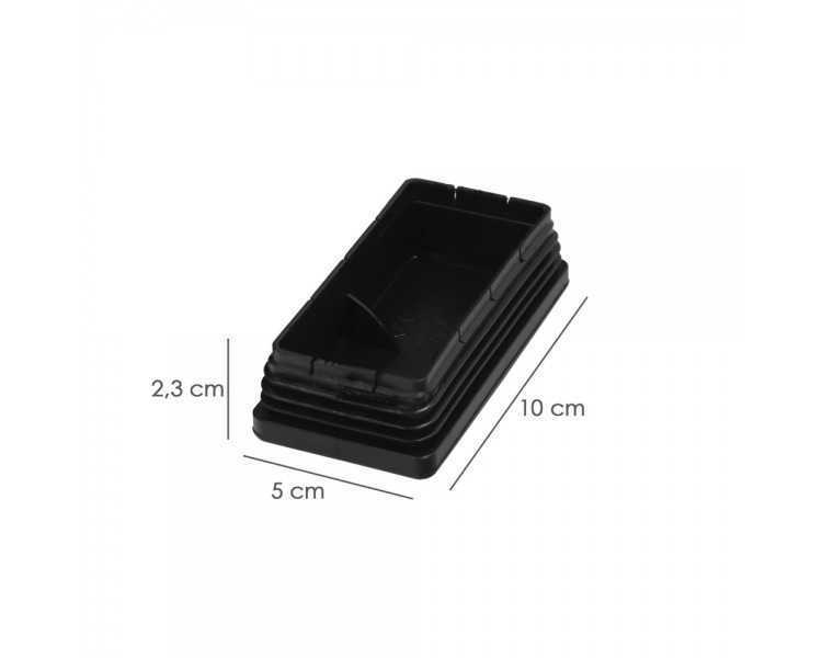 Contera Plástico Rectangular Interior. Color Negro 100x50 mm Bolsa 25 Unidades.