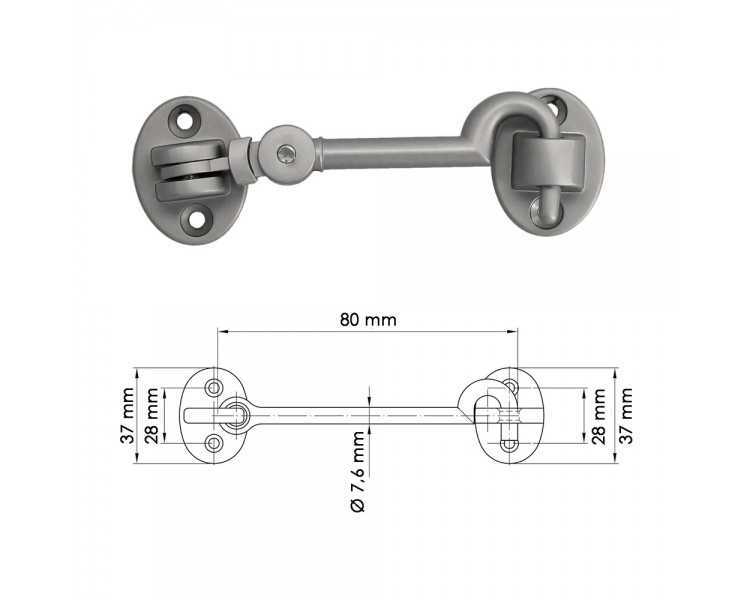 Aldabilla Multiusos Reforzada Con Tornillos 100 Mm Latón Niquelado Mate