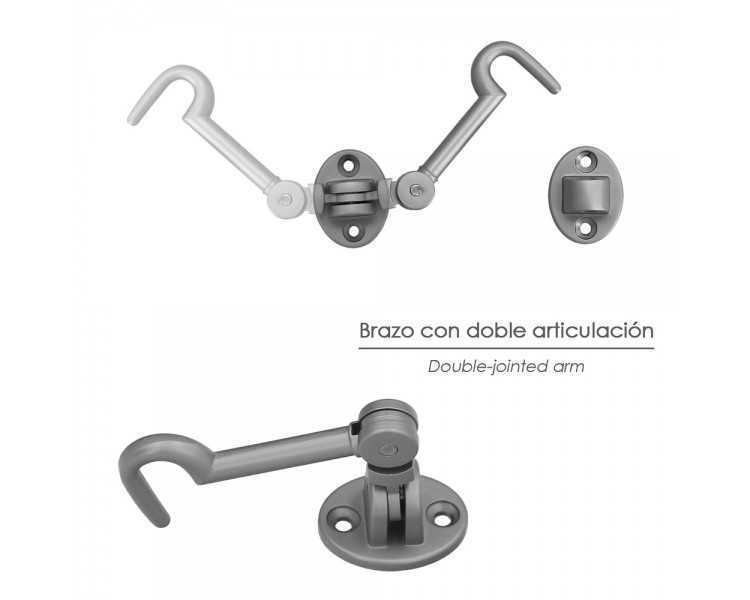 Aldabilla Multiusos Reforzada Con Tornillos 100 Mm Latón Niquelado Mate