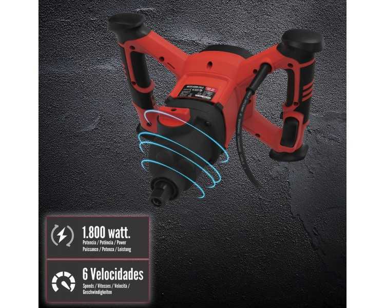Mezclador Electrico 1800 Watt 6 Velocidades Con Variador de Potencia
