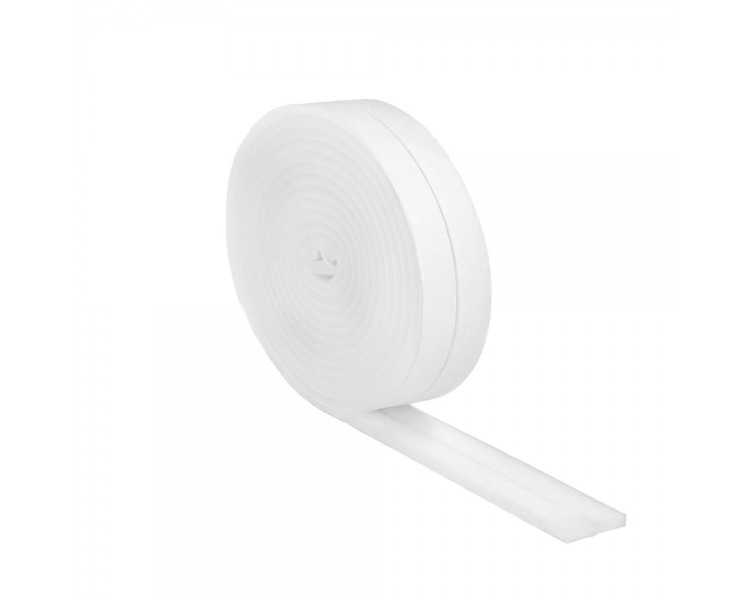 Burlete Espuma Blanco Rollo 8 metros. x 20 mm. Auto Adhesivo Protege Frio, Corrientes Aire, Humedad. Burlete Puerta y Ventana