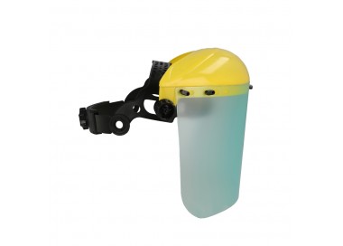 Protector Facial Con Arnes Ajustable Pantalla Policarbonato 390x200 mm. visera Seguridad, Anti Impactos, Casco Desbrozadora