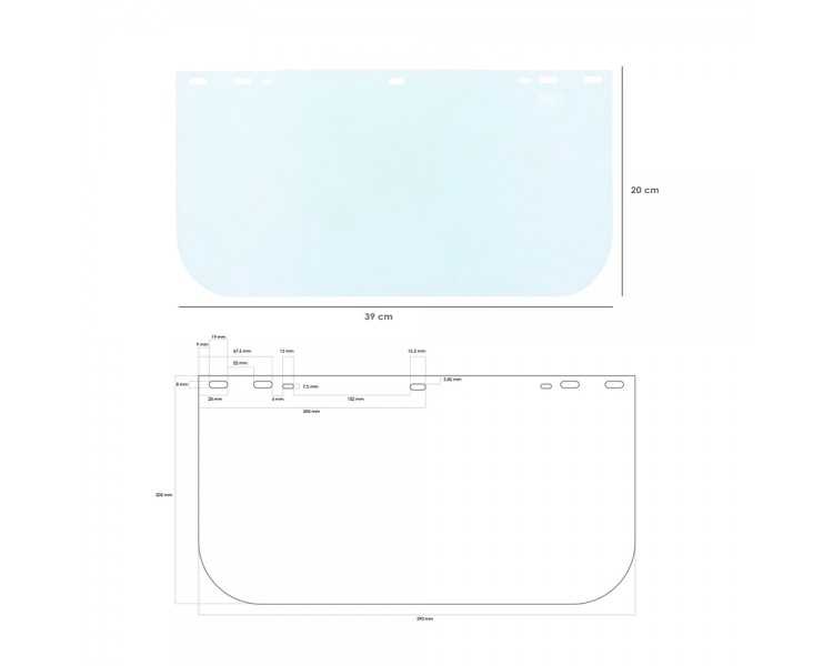Recambio Pantalla 390x200 mm. Para Protector Facial Con Arnes