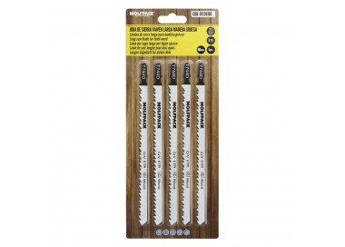 Hoja Larga Sierra Calar Para Madera Corte Grueso 5 Piezas. Hoja Cromo Vanadio 58. Vastago T Universal.