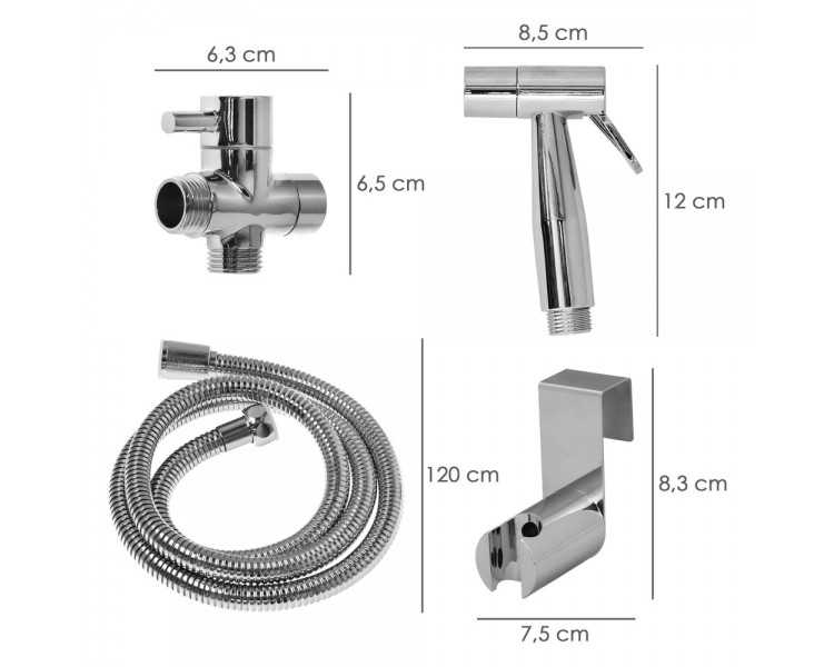 Ducha Bidet WC Con Válvula Cerámica H 1/2"  M 1/2" M 1/2"