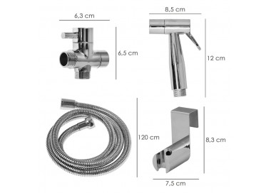 Ducha Bidet WC Con Válvula Cerámica H 1/2"  M 1/2" M 1/2"