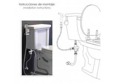 Ducha Bidet WC Con Válvula Cerámica H 1/2"  M 1/2" M 1/2"