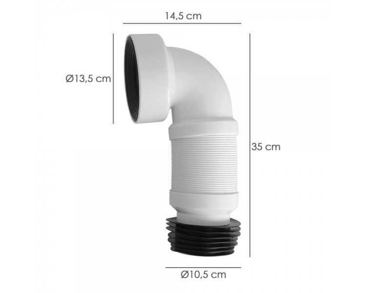 Manguito Inodoro Extensible T-138  Acodado
