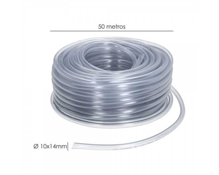 Tubo Transparente De Nivel 10x14 mm. Rollo 50 metros.
