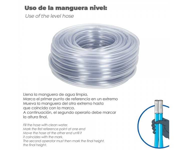 Tubo Transparente De Nivel 10x14 mm. Rollo 50 metros.