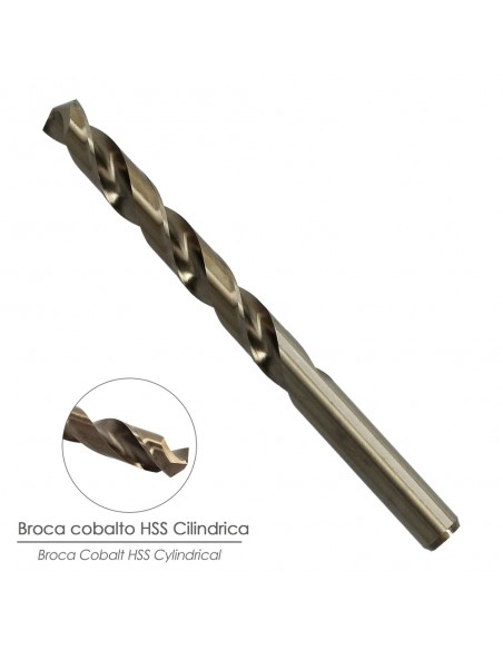 Broca Cobalto Hss Cilindrica 3,50 mm. Blister 2 Unidades.