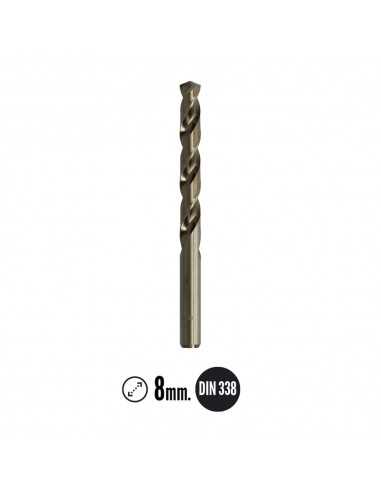 Broca Cobalto Hss Cilindrica 8,00 mm. Blister 1 Unidad.