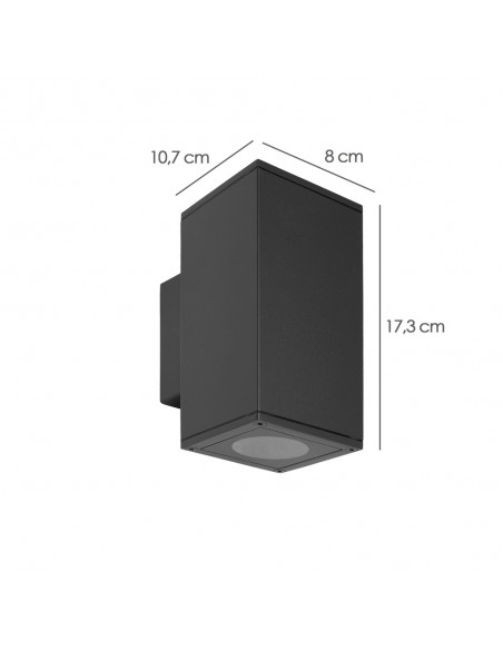 Lampara Aplique Doble GU10 IP65 Negro