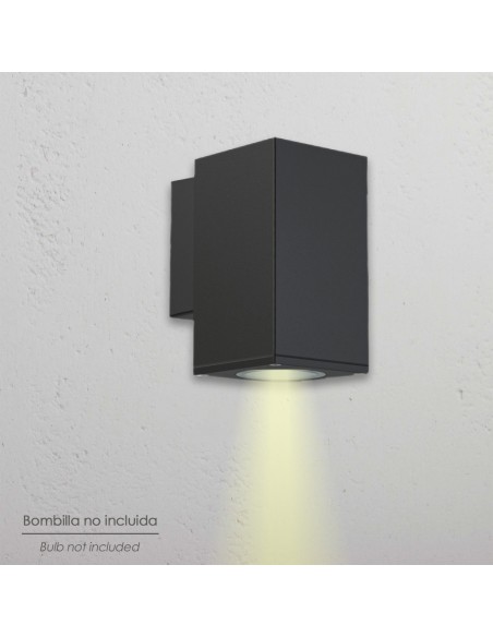 Lampara Aplique Doble GU10 IP65 Negro