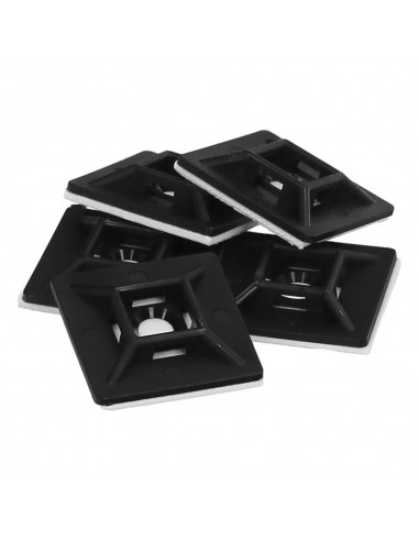 Base Adhesiva Para Bridas 19x19 mm. Negra Bolsa 100 Unidades