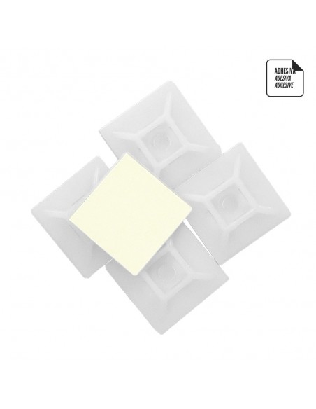 Base Adhesiva Para Bridas 19x19 mm. Blanca Bolsa 100 Unidades