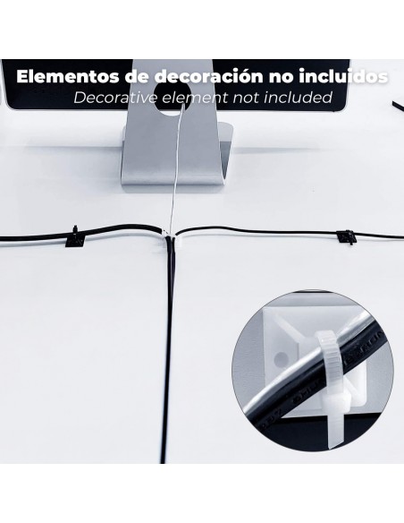 Base Adhesiva Para Bridas 19x19 mm. Blanca Bolsa 100 Unidades