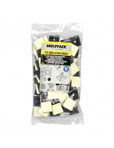 Base Adhesiva Para Bridas 28x28 mm. Negra Bolsa 100 Unidades